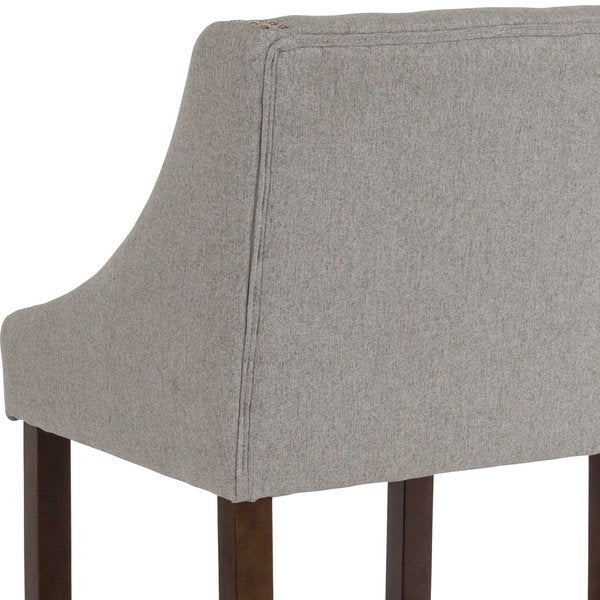 Gray Fabric/Wood Stool, 24