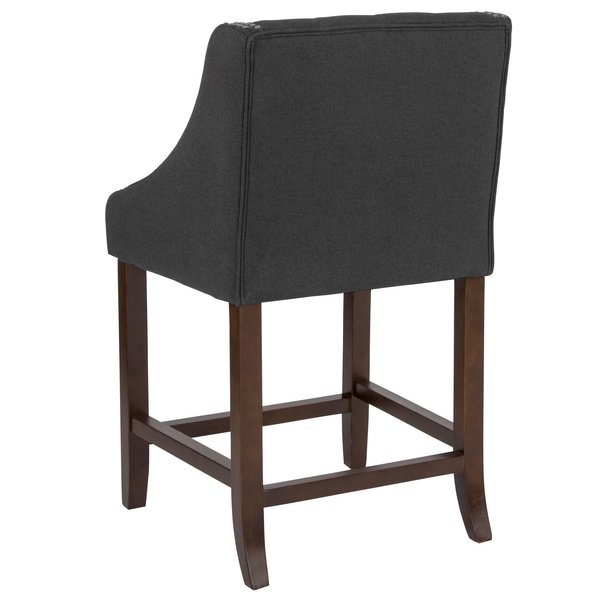 Charcoal Fabric/Wood Stool, 24