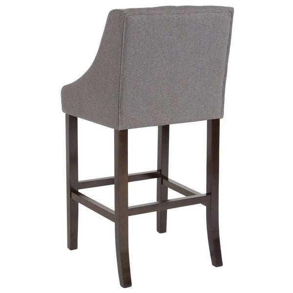 Gray Fabric/Wood Stool, 30