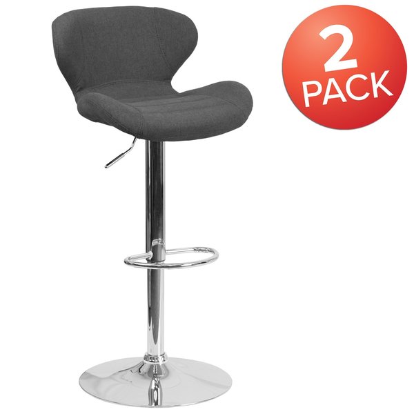 Charcoal Fabric Barstool