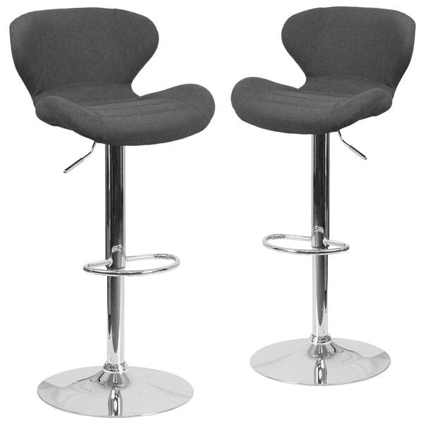 Charcoal Fabric Barstool