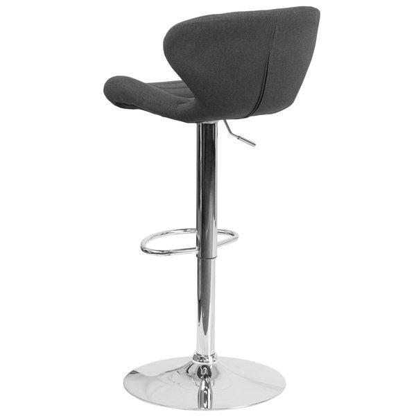 Charcoal Fabric Barstool