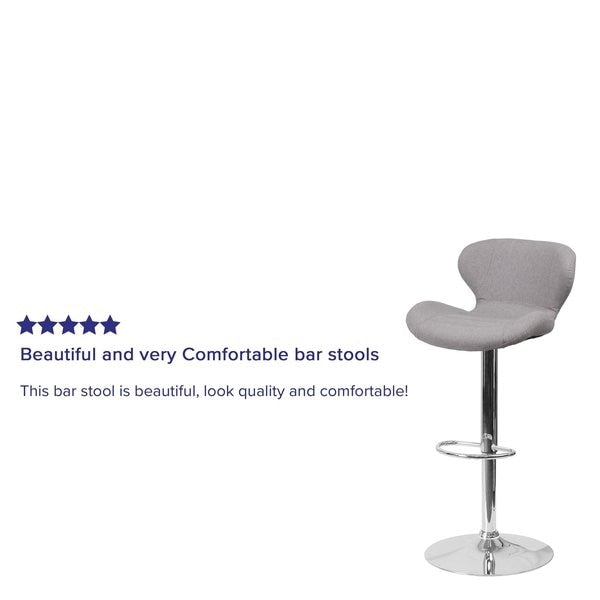 Gray Fabric Barstool
