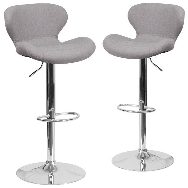 Gray Fabric Barstool