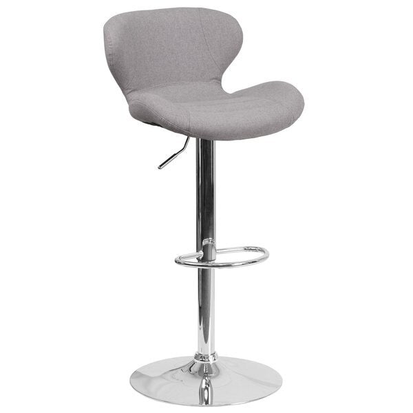 Gray Fabric Barstool