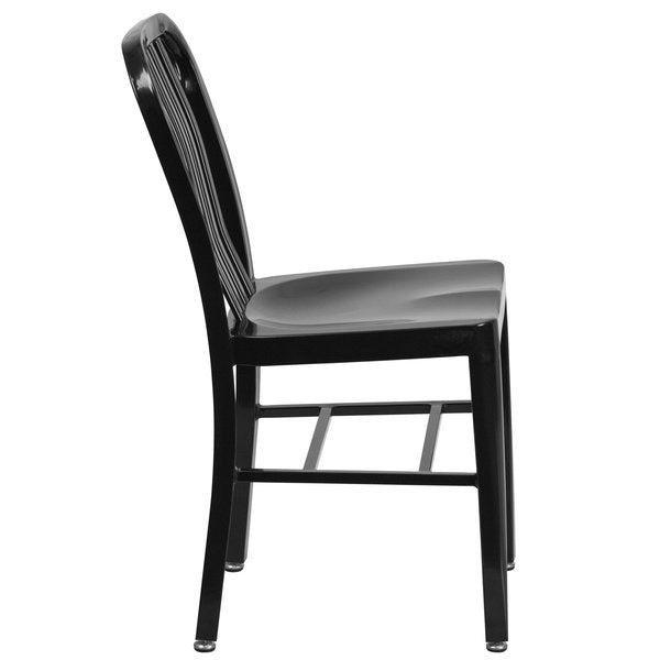 Gael Commercial Grade 2 Pack Black Metal Indoor-Outdoor Chair