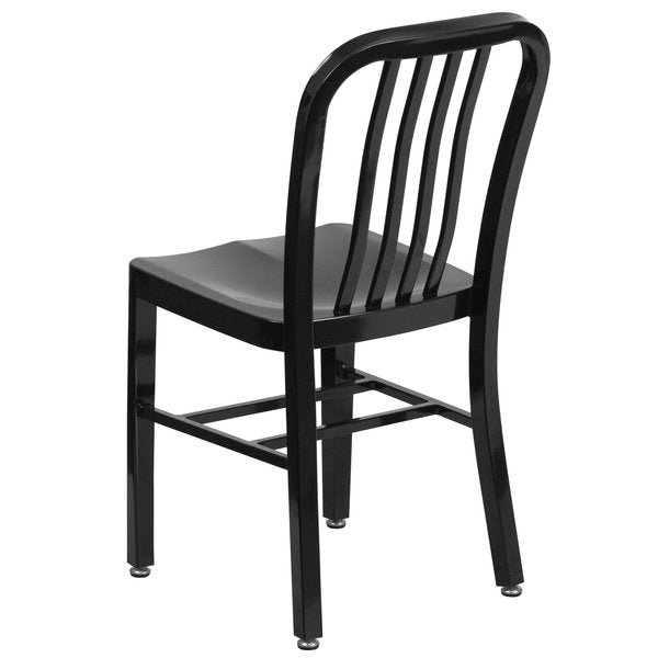 Gael Commercial Grade 2 Pack Black Metal Indoor-Outdoor Chair