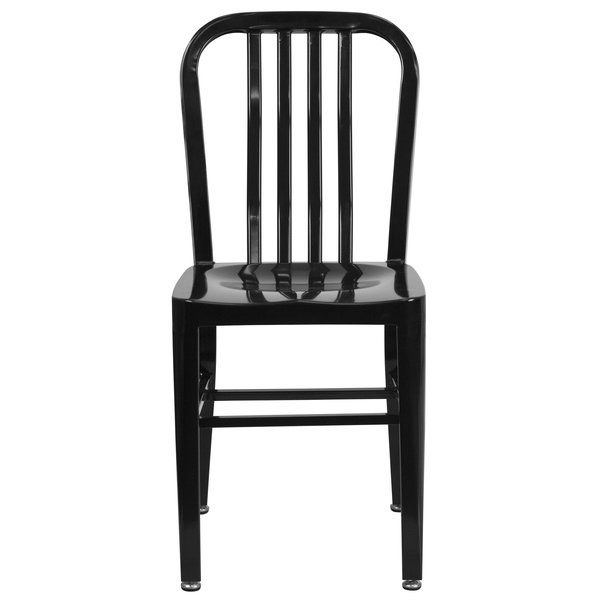 Gael Commercial Grade 2 Pack Black Metal Indoor-Outdoor Chair