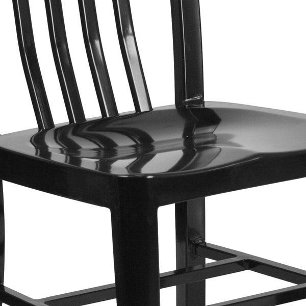 Gael Commercial Grade 2 Pack Black Metal Indoor-Outdoor Chair