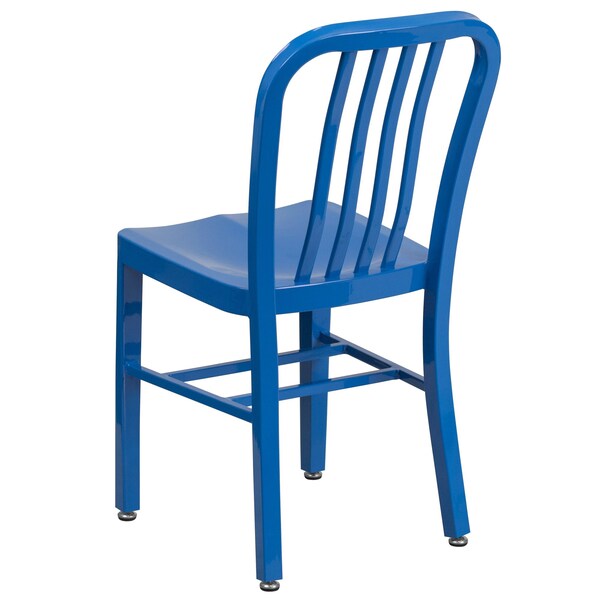 Gael Commercial Grade 2 Pack Blue Metal Indoor-Outdoor Chair
