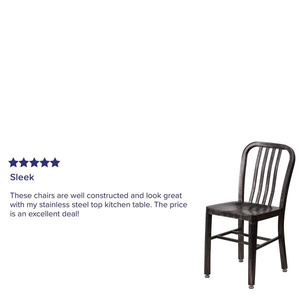 2PK Black-Gold Metal Indoor-Outdoor Chair - Bistro