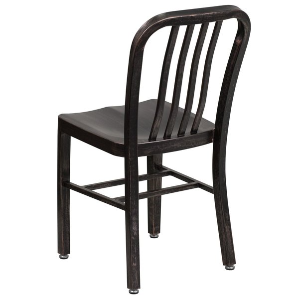 2PK Black-Gold Metal Indoor-Outdoor Chair - Bistro