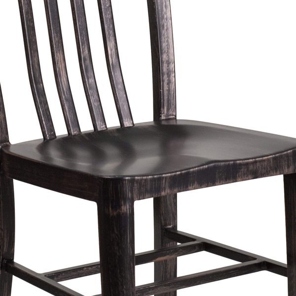 2PK Black-Gold Metal Indoor-Outdoor Chair - Bistro