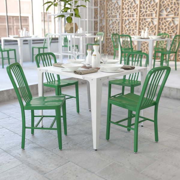 Gael Commercial Grade 2 Pack Green Metal Indoor-Outdoor Chair