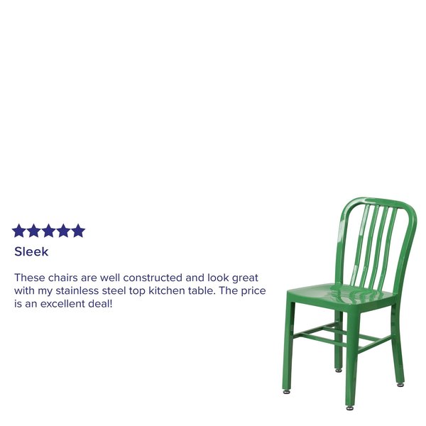 Gael Commercial Grade 2 Pack Green Metal Indoor-Outdoor Chair