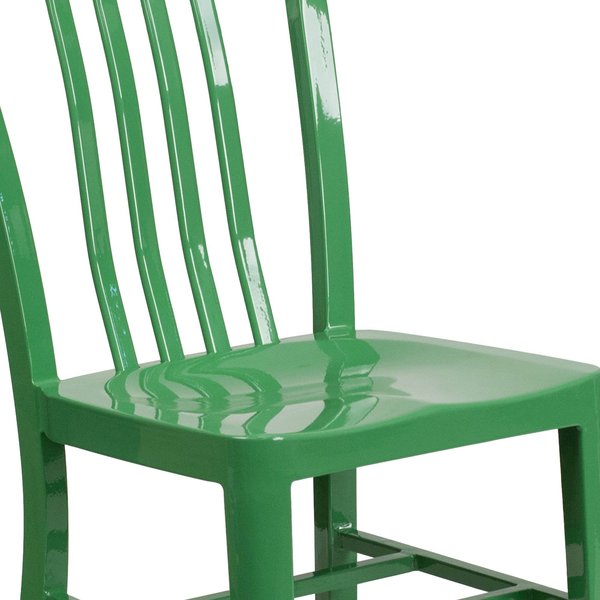 Gael Commercial Grade 2 Pack Green Metal Indoor-Outdoor Chair