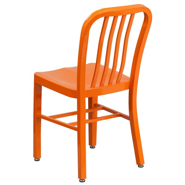 Gael Commercial Grade 2 Pack Orange Metal Indoor-Outdoor Chair