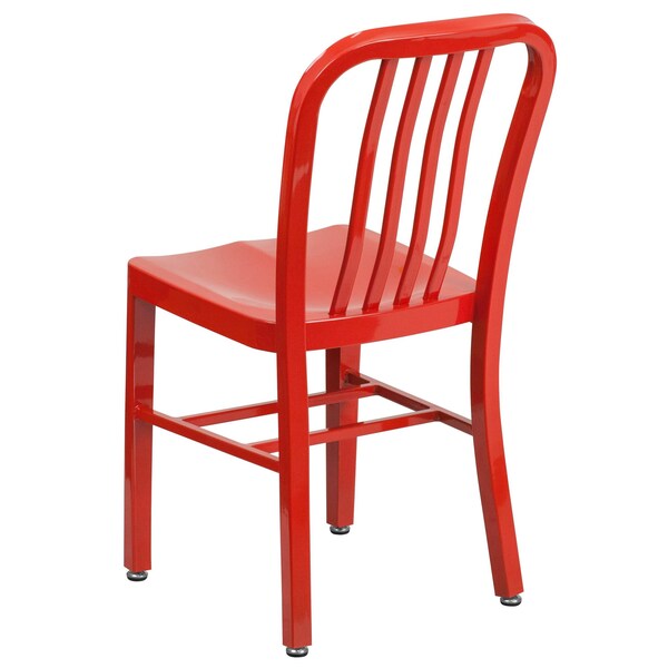 Gael Commercial Grade 2 Pack Red Metal Indoor-Outdoor Chair