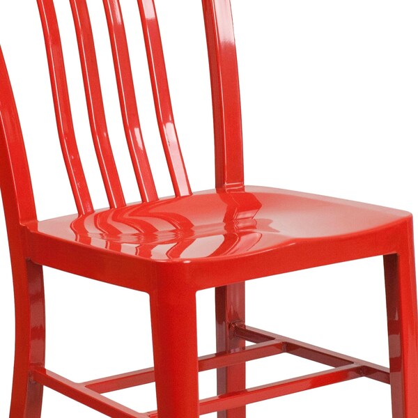 Gael Commercial Grade 2 Pack Red Metal Indoor-Outdoor Chair