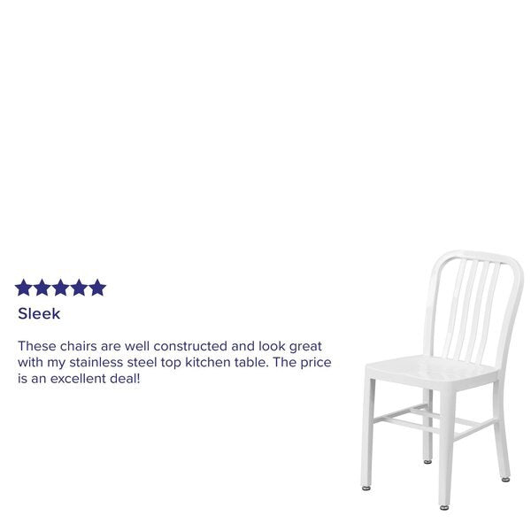 Gael Commercial Grade 2 Pack White Metal Indoor-Outdoor Chair