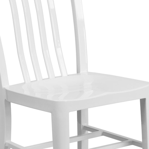 Gael Commercial Grade 2 Pack White Metal Indoor-Outdoor Chair