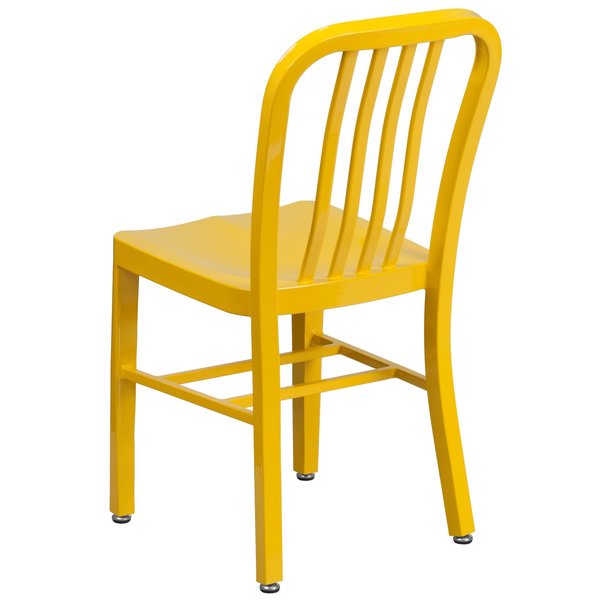 Gael Commercial Grade 2 Pack Yellow Metal Indoor-Outdoor Chair