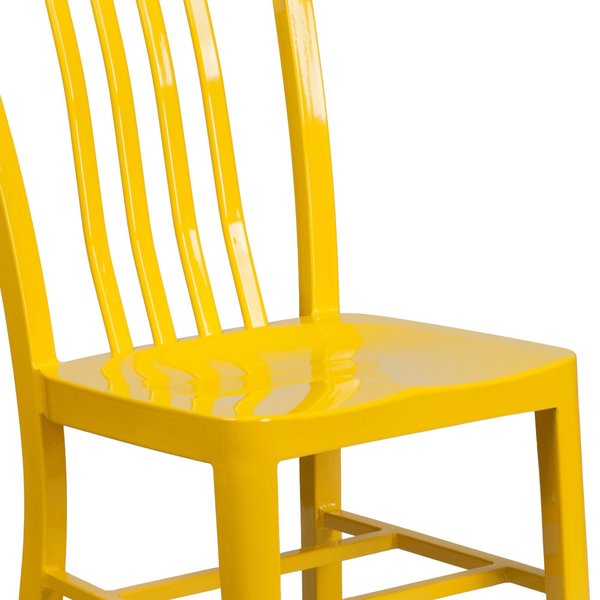 Gael Commercial Grade 2 Pack Yellow Metal Indoor-Outdoor Chair