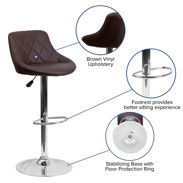 Brown Vinyl Barstool