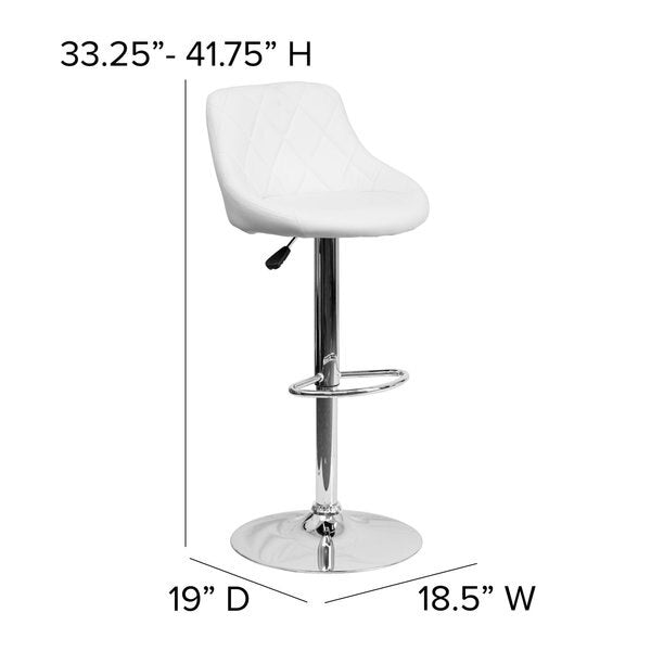 White Vinyl Barstool