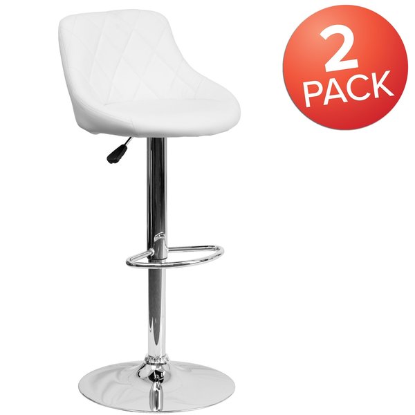White Vinyl Barstool
