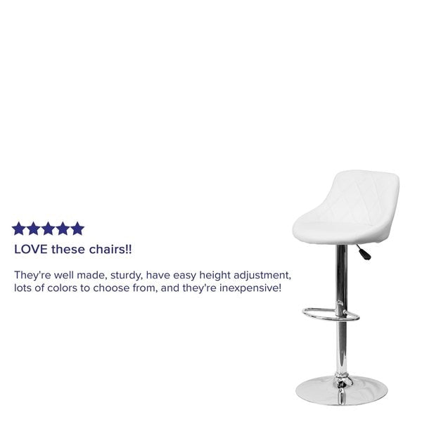 White Vinyl Barstool