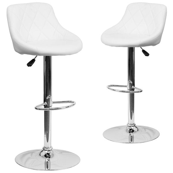 White Vinyl Barstool