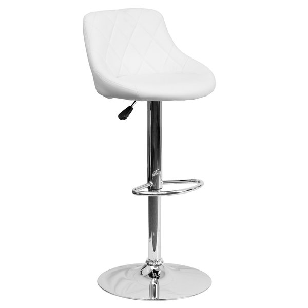 White Vinyl Barstool