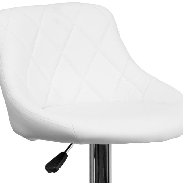 White Vinyl Barstool