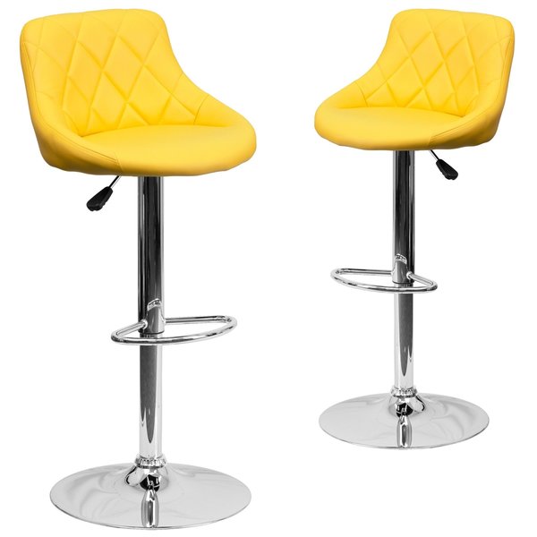 Yellow Vinyl Barstool