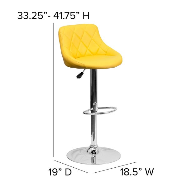 Yellow Vinyl Barstool