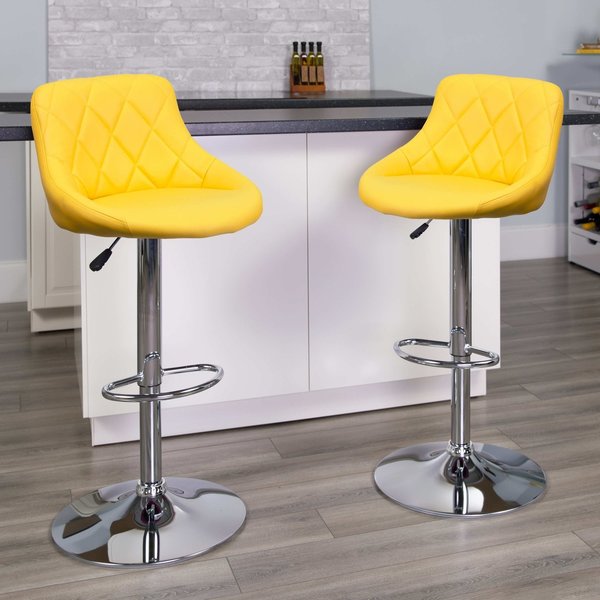 Yellow Vinyl Barstool