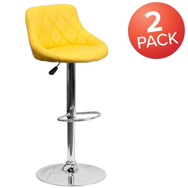 Yellow Vinyl Barstool