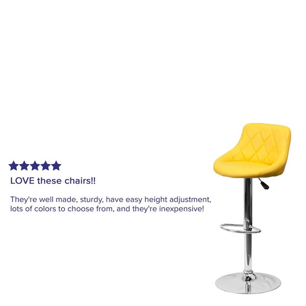 Yellow Vinyl Barstool