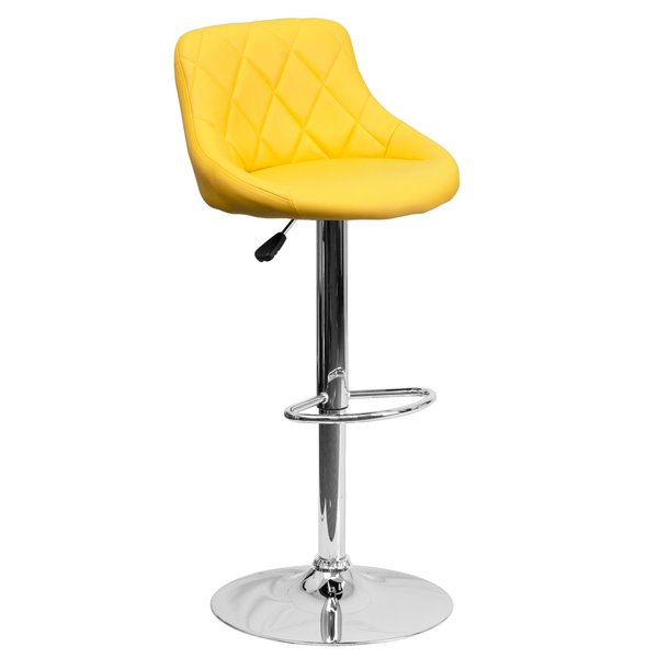 Yellow Vinyl Barstool
