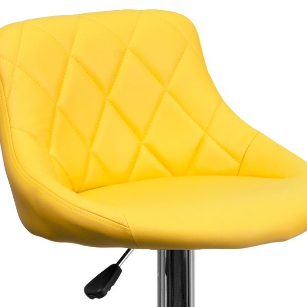 Yellow Vinyl Barstool