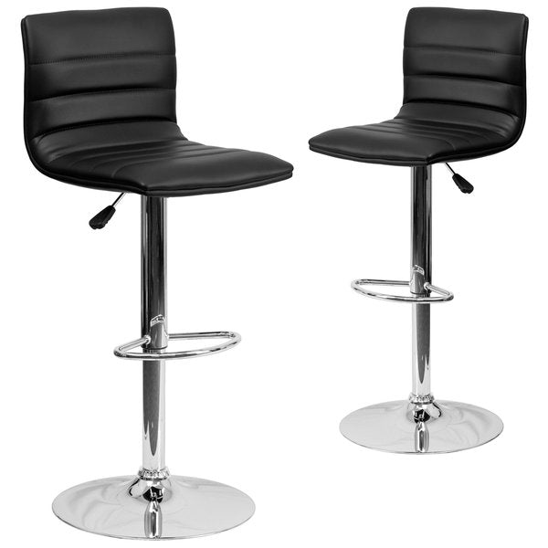Black Vinyl Barstool