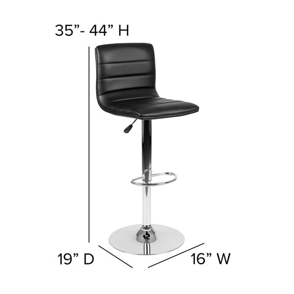 Black Vinyl Barstool