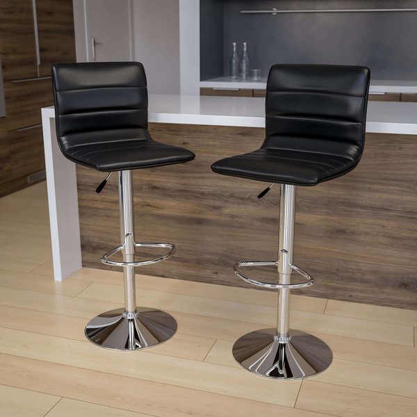 Black Vinyl Barstool