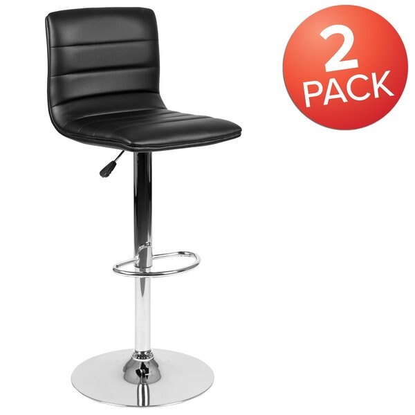 Black Vinyl Barstool