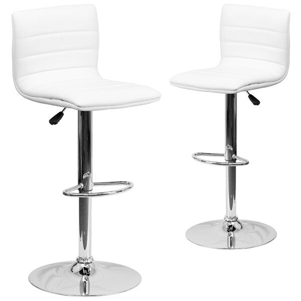 White Vinyl Barstool