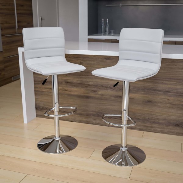 White Vinyl Barstool