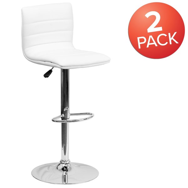 White Vinyl Barstool