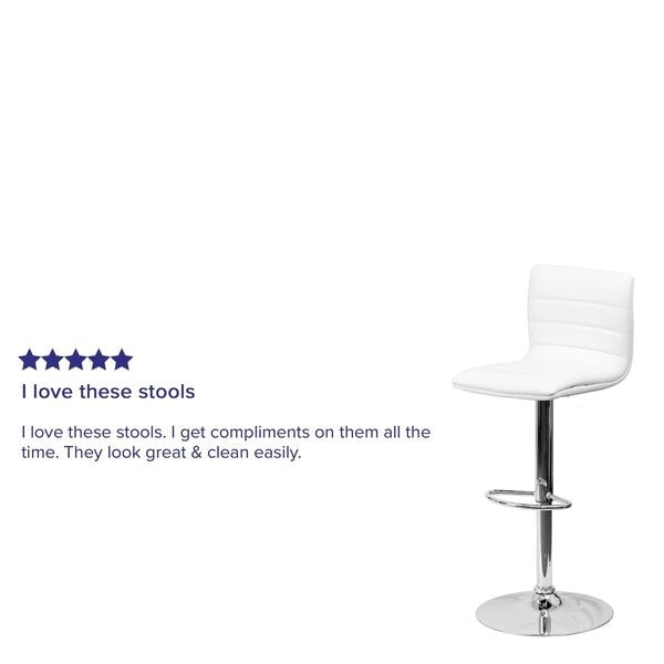 White Vinyl Barstool