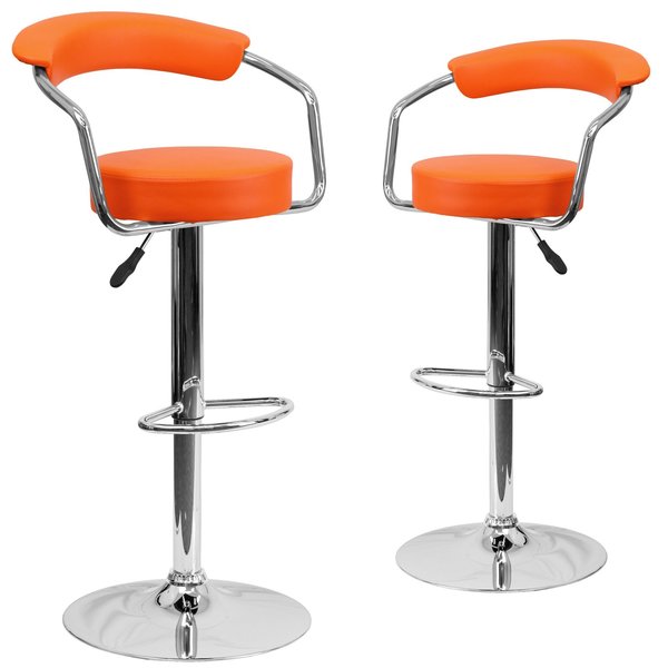 Orange Vinyl Barstool